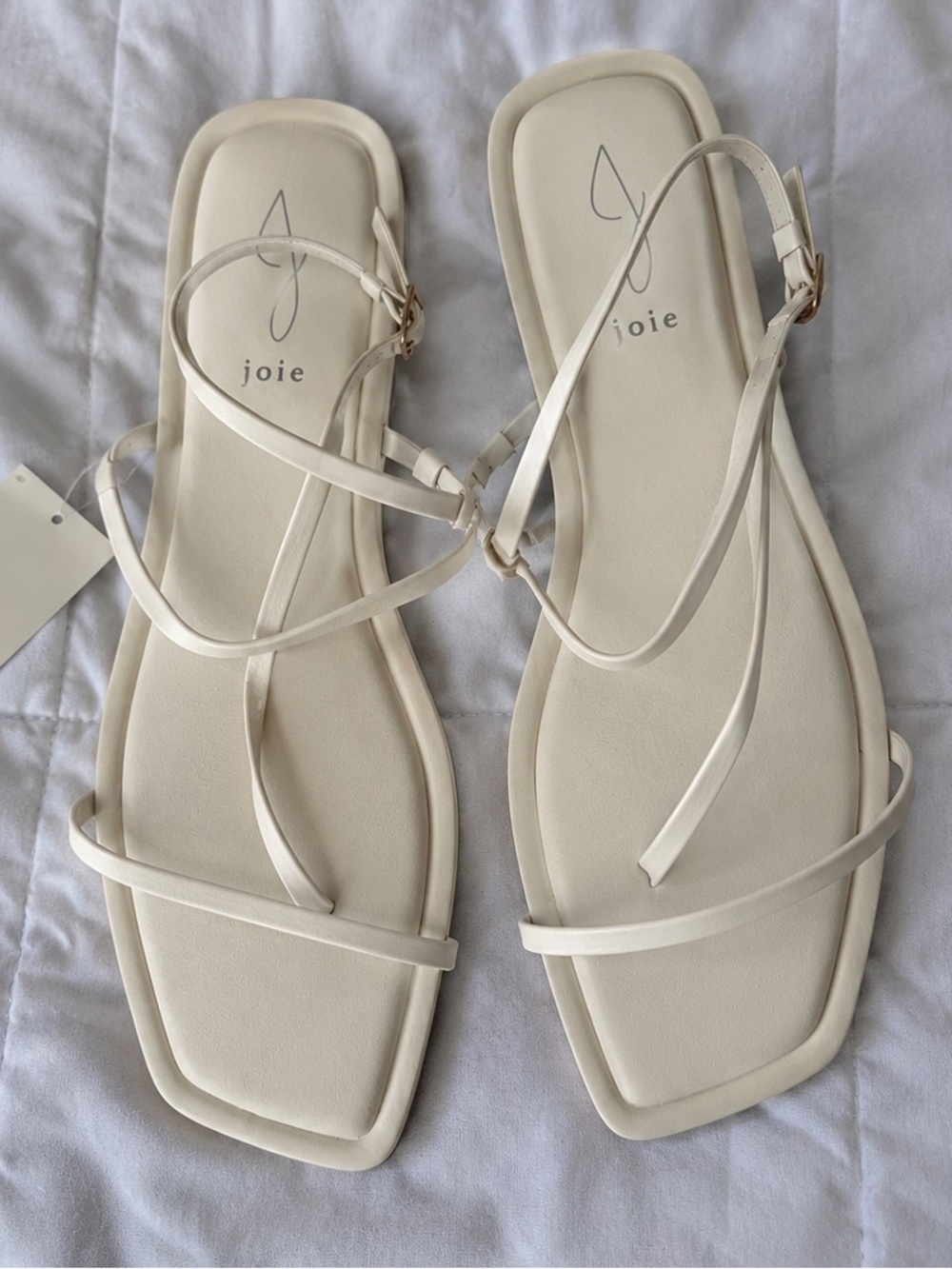 Joie Vida Ecru Strappy Leather Flat Sandals NWT Size 8.5